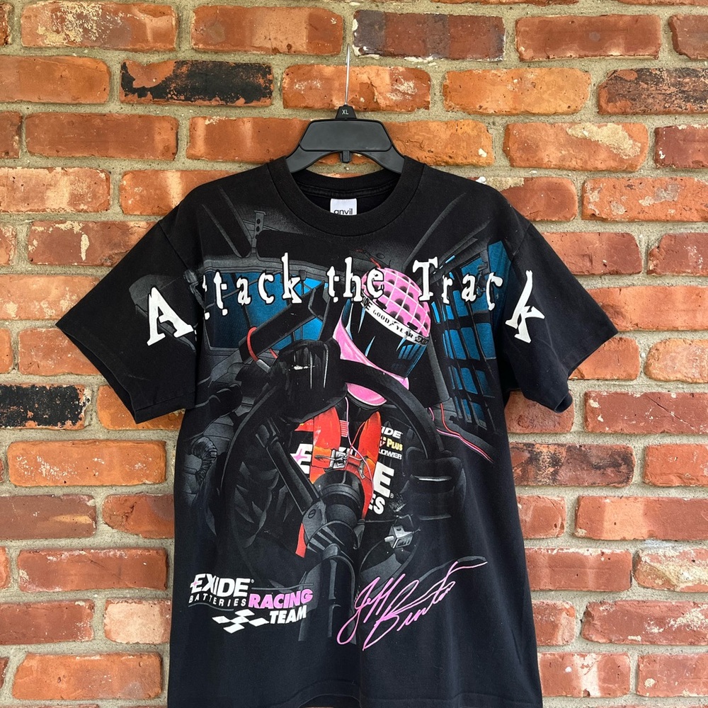 Vintage 1998 Nascar “Attack the Track” Jeff Burton SINGLE STITCH T Shirt